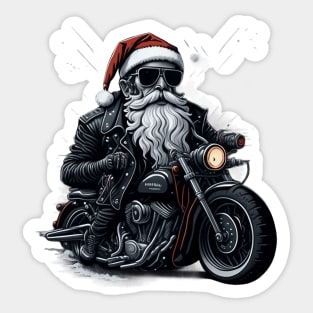 Santa on motorbike Sticker